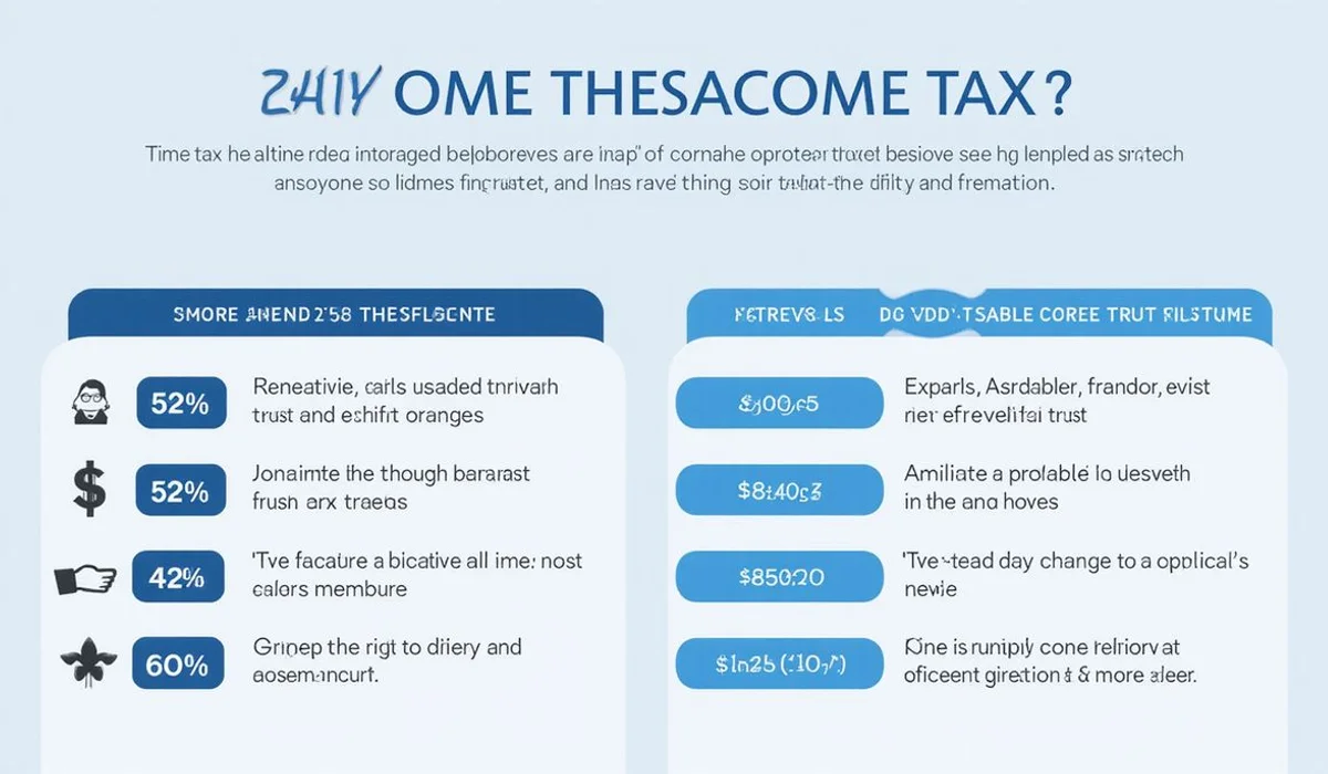 Comparison table revocable versus irrevocable trust taxation with grantor rules and exemption brand blue colors